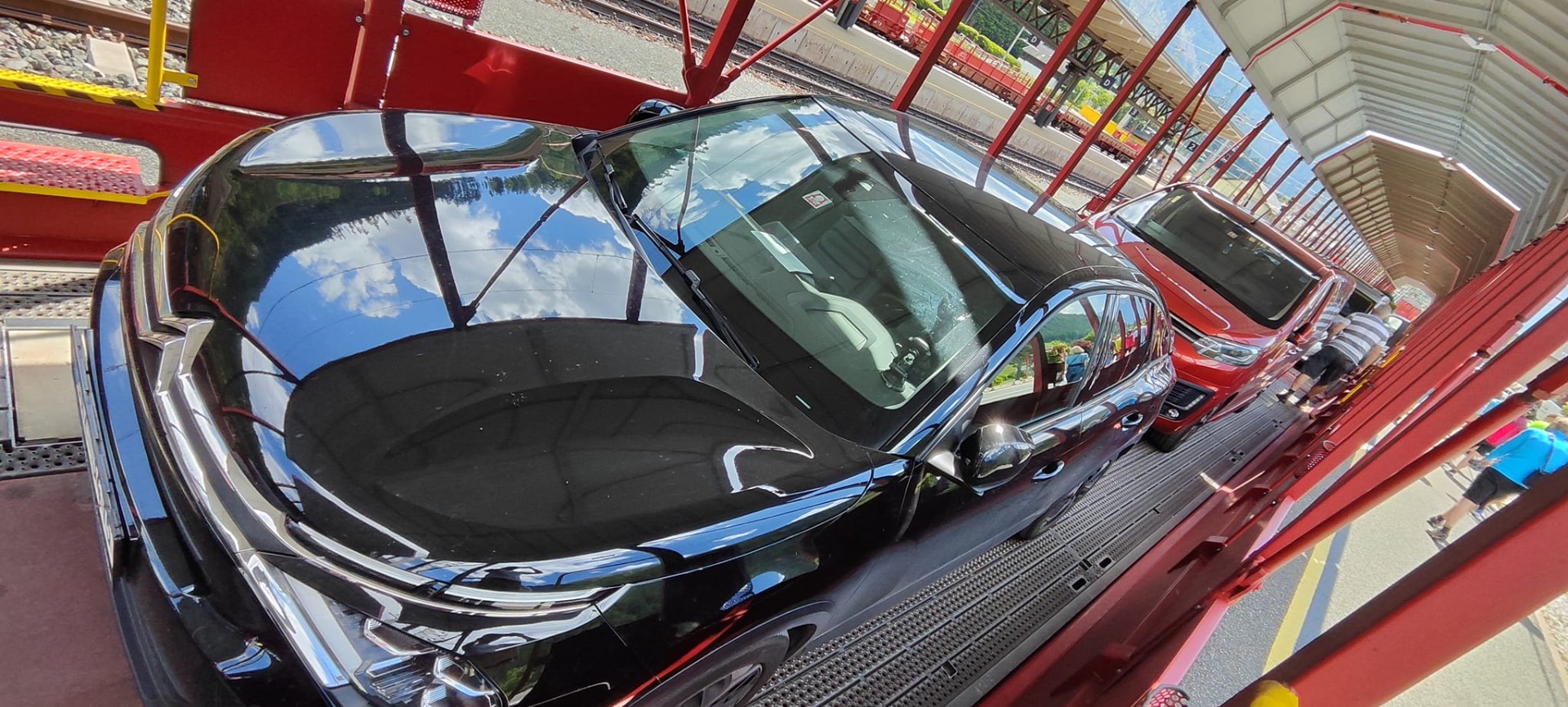 Autovlakem přes tunel na Mallnitz