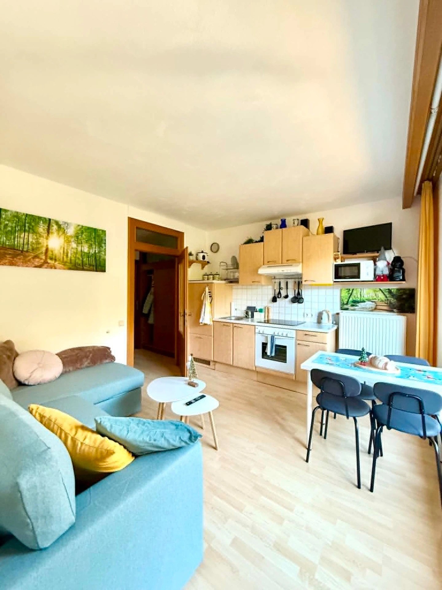 Obývací pokoj apartmánu Luka s kuchyňským koutem